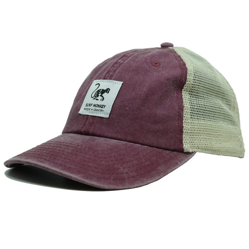 Czapka Trucker - Siatka Płócienna - Bawełna / Jeden Rozmiar (Bordowa)