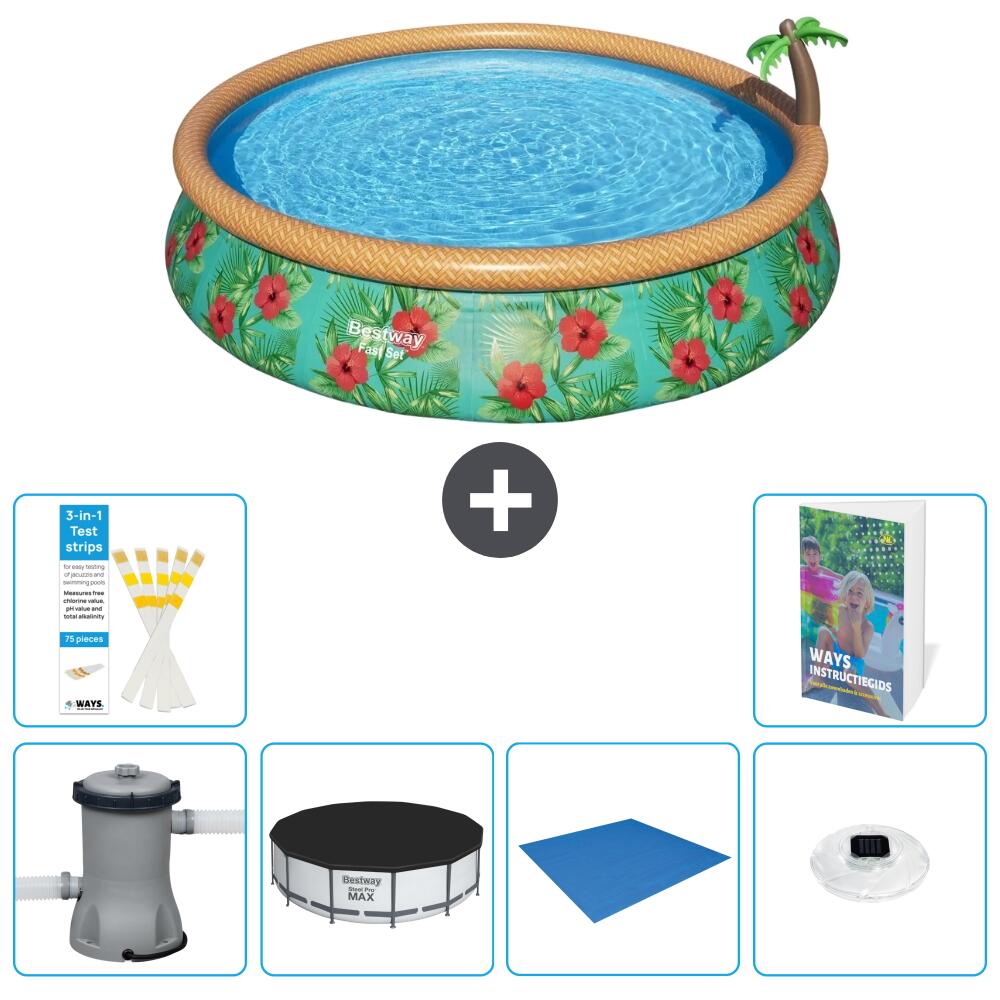 BESTWAY Basen Fast Set Okrągły - 457x84 cm - 7-częściowy S248