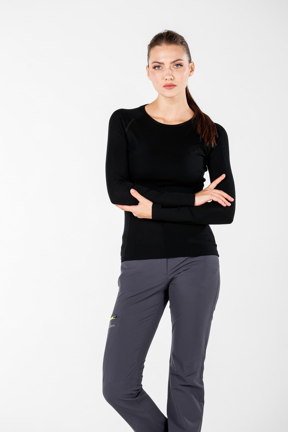 Alize - damska koszulka termoaktywna 100% merino (195 g/m²) L, Czarny