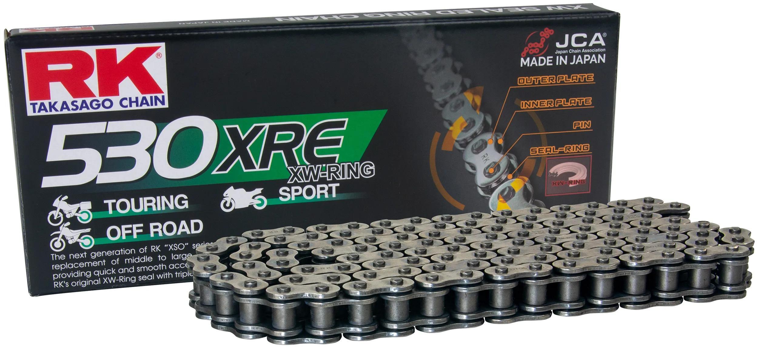 Łańcuch RK 530 XRE 106 N, 106 ogniw, szary, otwarty
