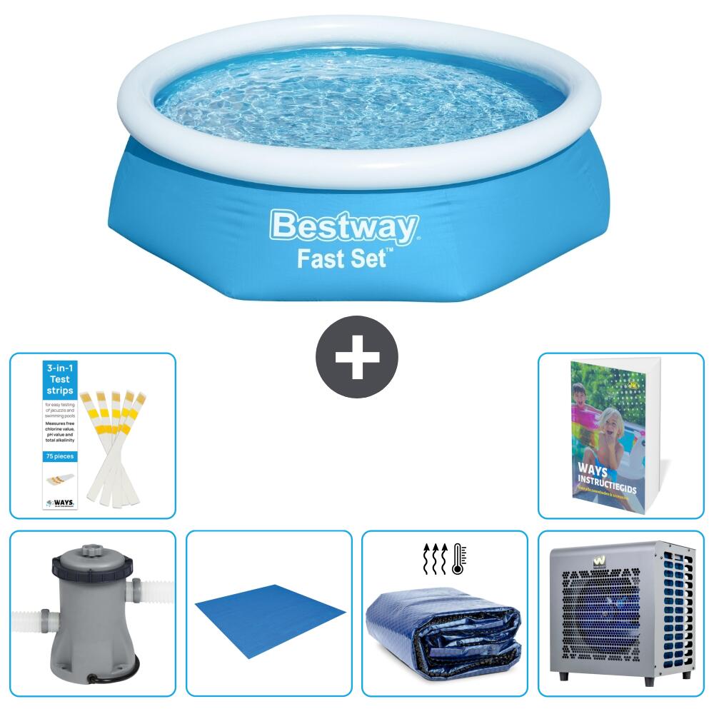 BESTWAY Basen Fast Set Okrągły - 244x61 cm - 7-częściowy S278