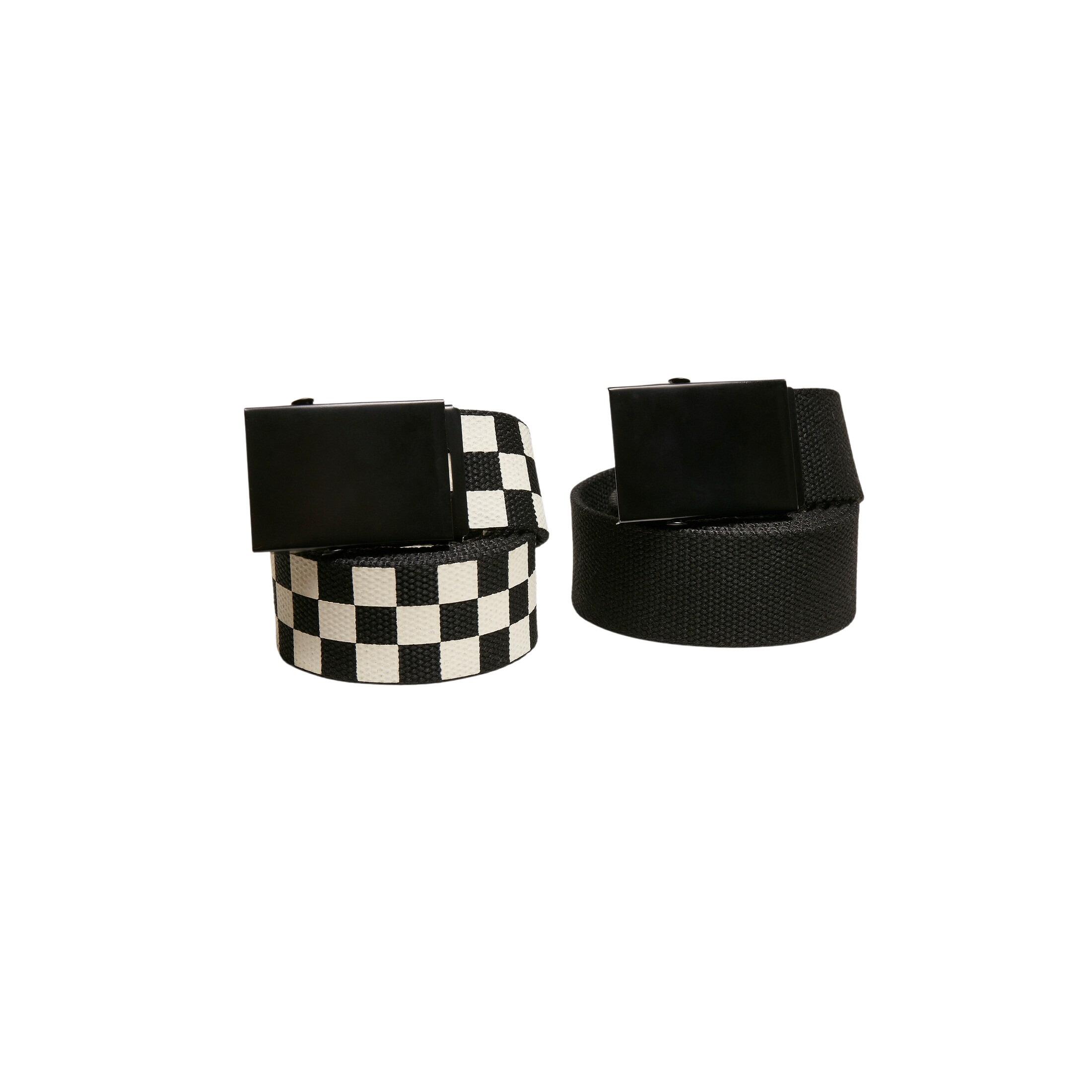 Paski w kratkę i gładkie paski płócienne Urban Classics (x2)