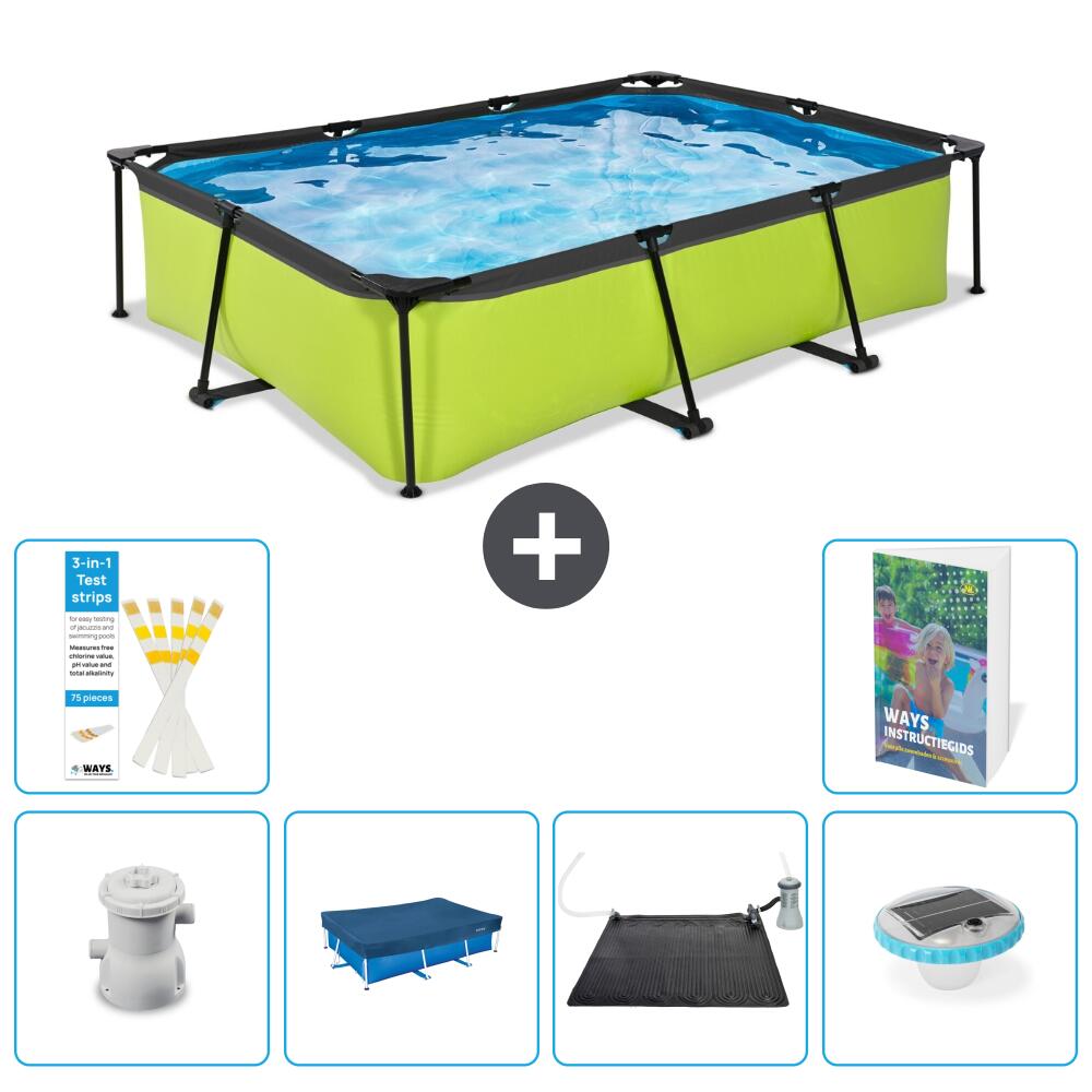 EXIT TOYS Basen Prostokątny - 300x200x65 cm - 7-częściowy S250