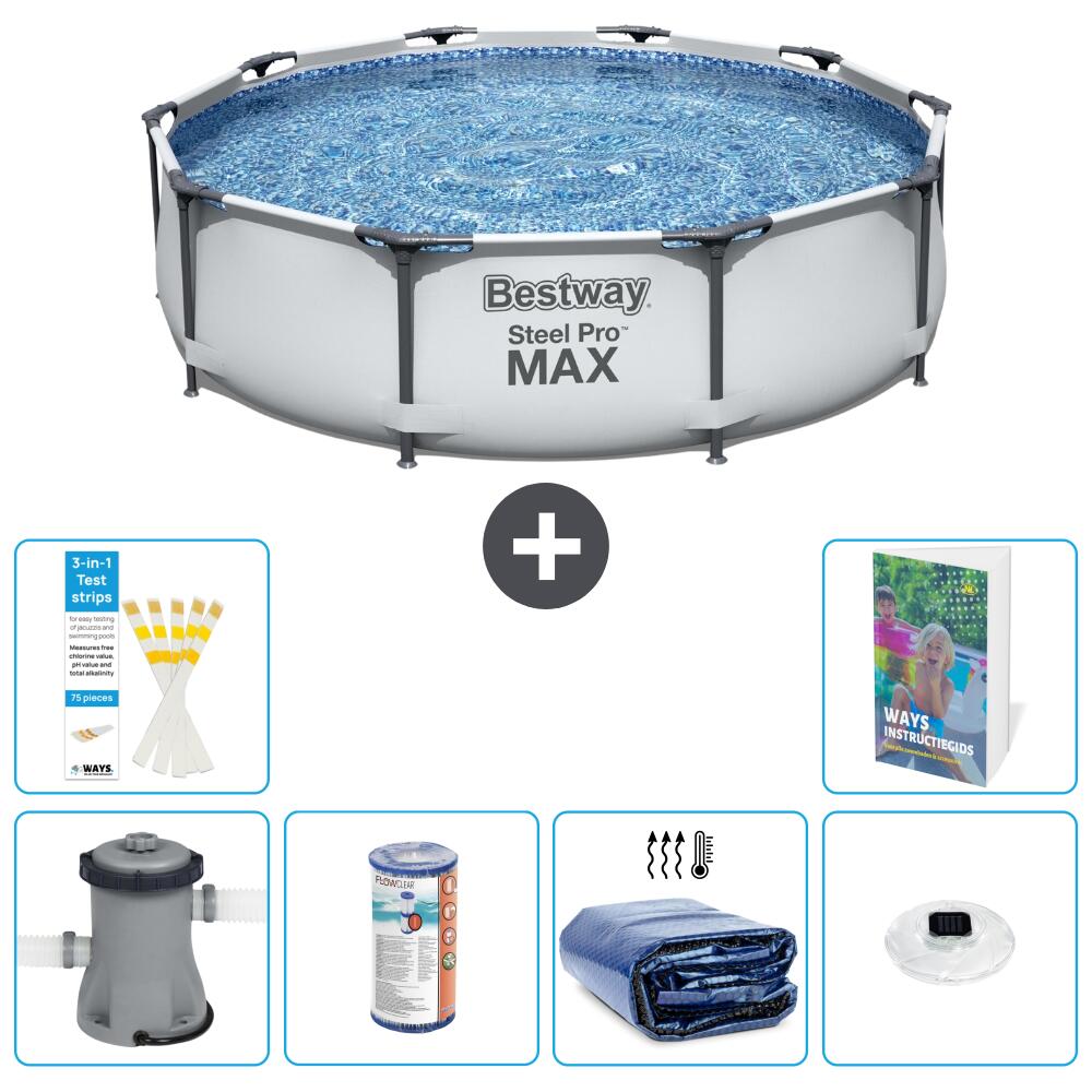 BESTWAY Basen Steel Pro MAX Okrągły - 305x76 cm - 7-częściowy S275