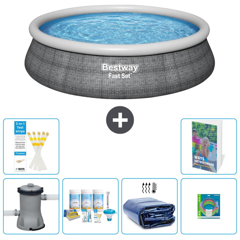 BESTWAY Basen Fast Set Okrągły - 457x84 cm - 7-częściowy S282