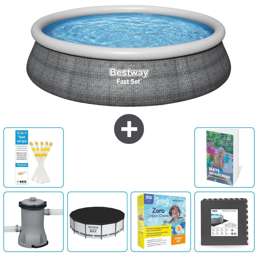 BESTWAY Basen Fast Set Okrągły - 457x84 cm - 7-częściowy S259