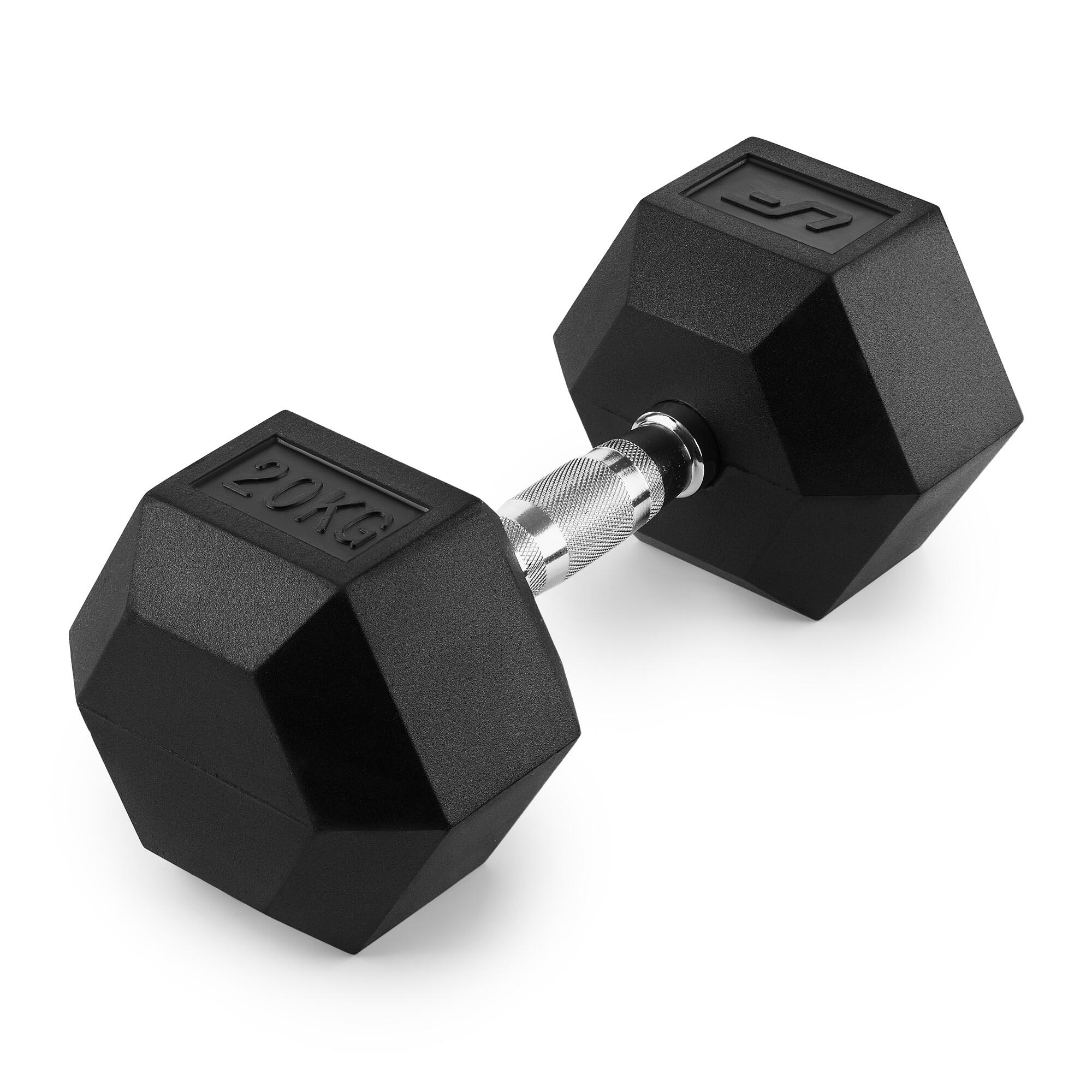 Hantla żeliwna gumowana HEX 20 kg