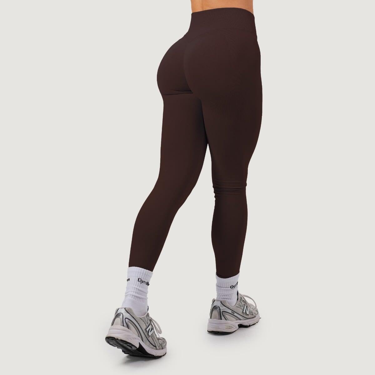 Legginsy damskie fitness bezszwowe z wysokim stanem Mocha NEO