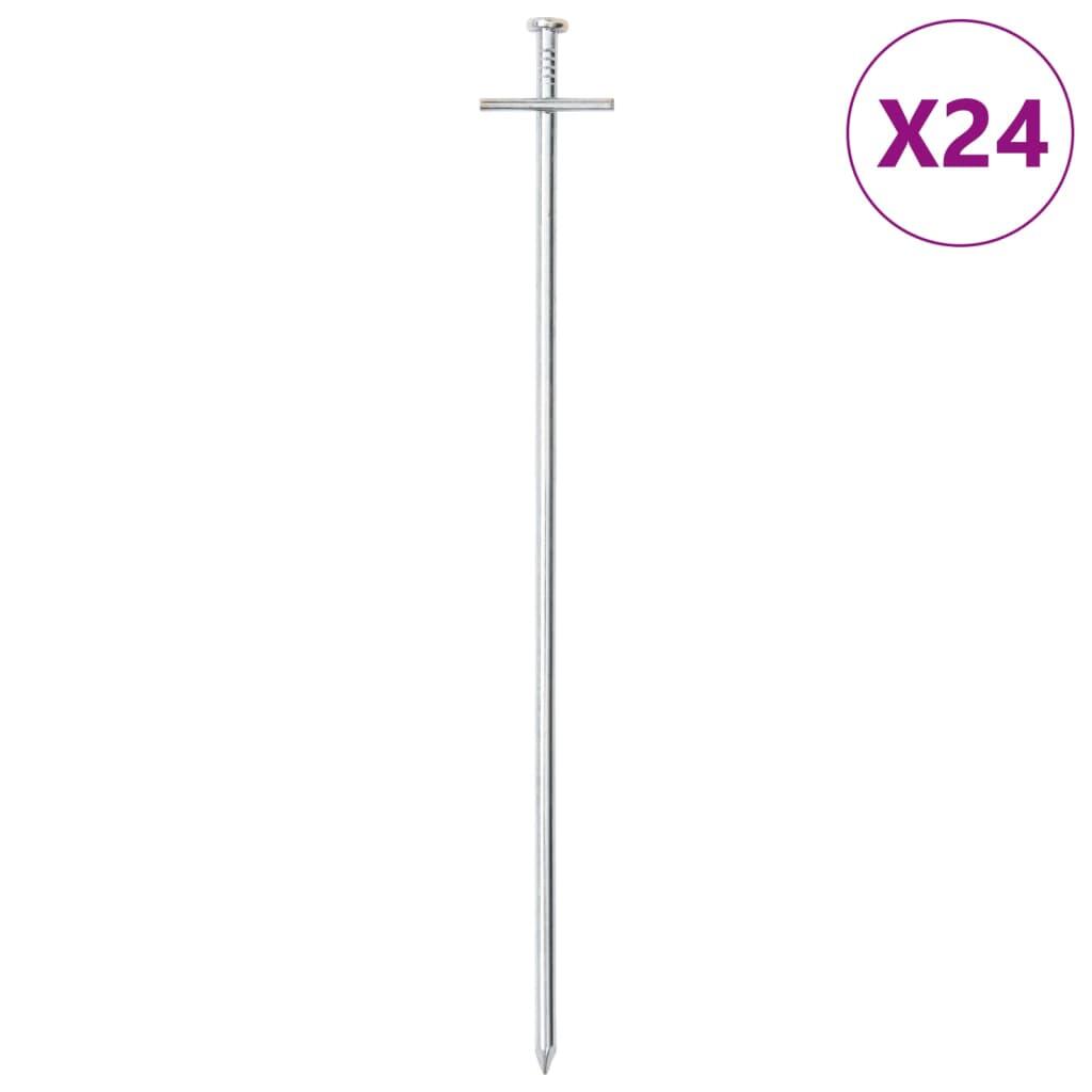 VidaXL Kołki do namiotu 24 szt 6 mm x 29.5 cm stal ocynkowana