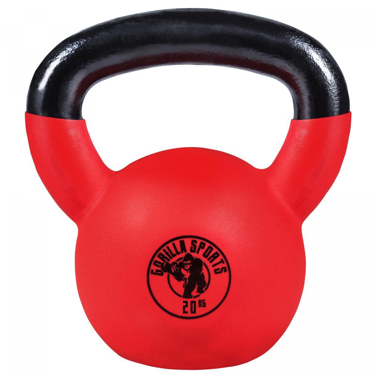 Kettlebell 20 kg treningowy żeliwny gumowany Gorilla Sports
