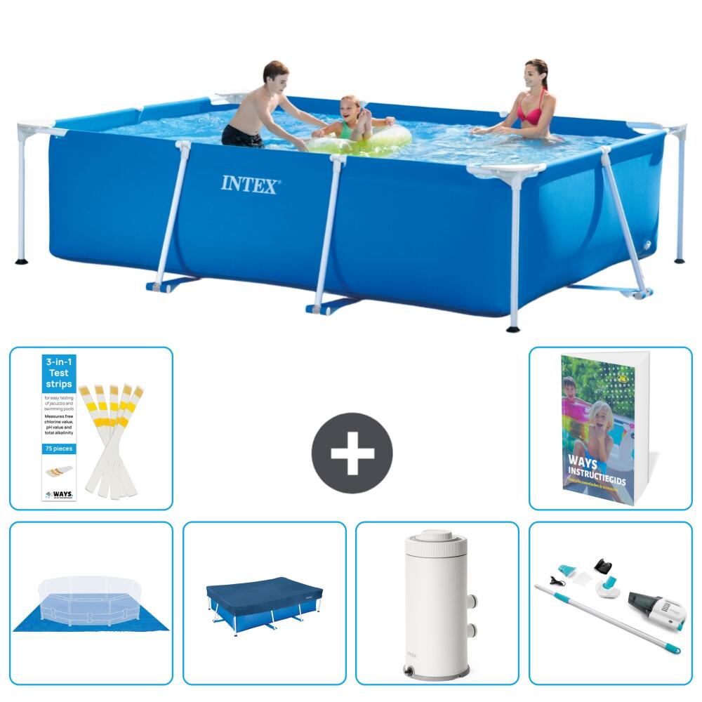 INTEX Basen ze stelażem Prostokątny - 300x200x75 cm - 7-częściowy S114