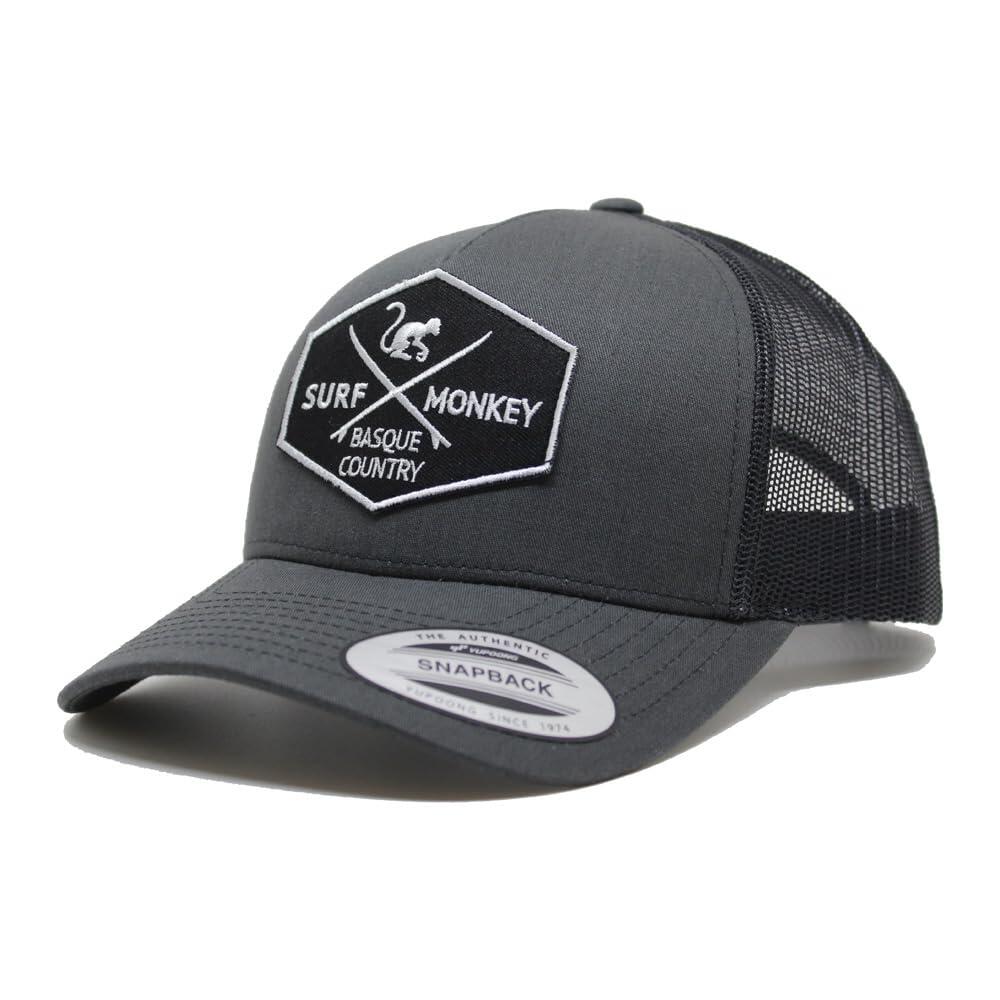 Czapka Trucker - 6 paneli / Rozmiar uniwersalny (Czarny / Ciemny Szary)