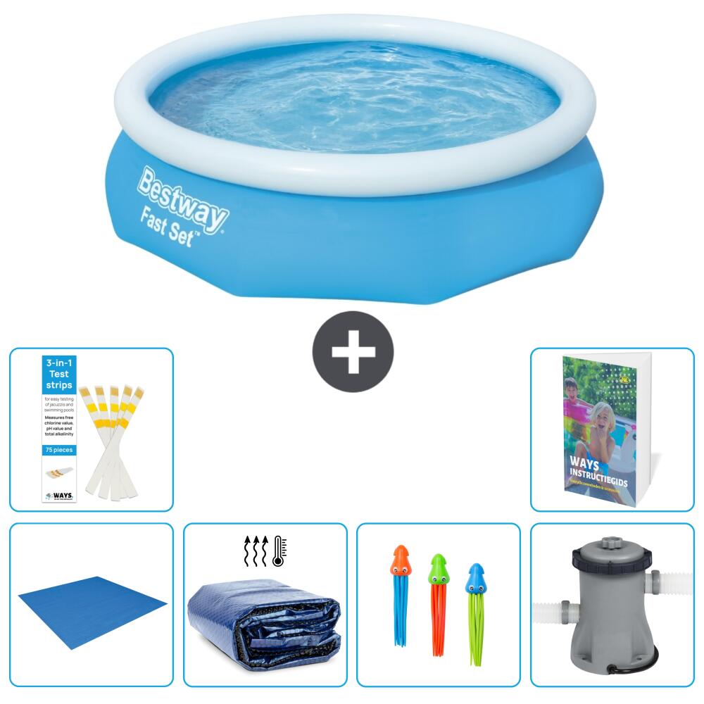 BESTWAY Basen Fast Set Okrągły - 305x76 cm - 7-częściowy S46