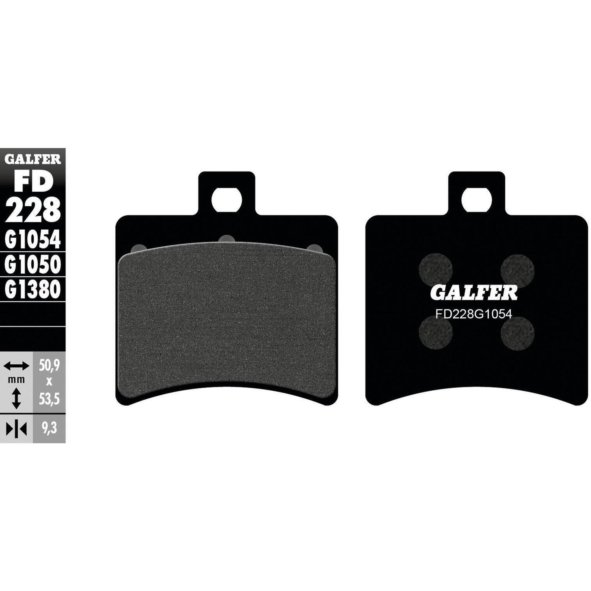 GALFER klocki hamulcowe FD228 (G1054) ECE R90 50 9 x 53 5 x 9 3 mm