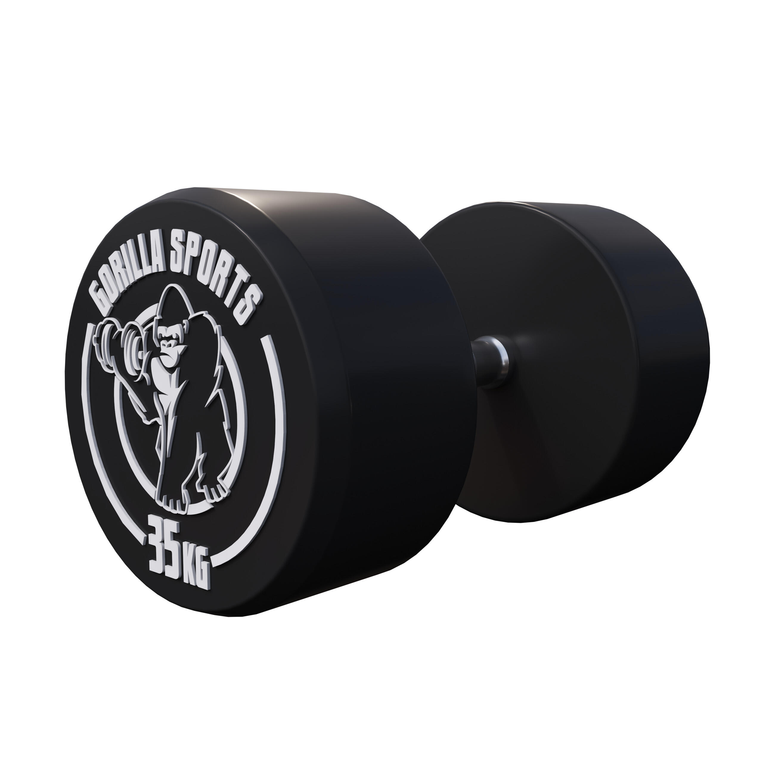 Hantla stała 35 kg żeliwna gumowana profesjonalna Gorilla Sports