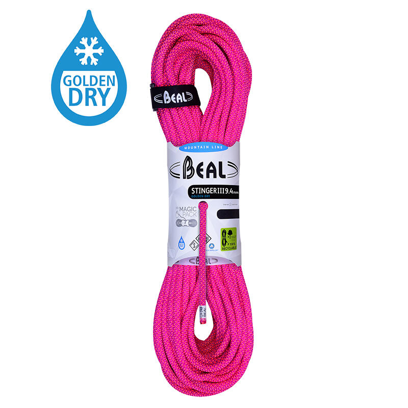 Lina dynamiczna Beal Stinger Unicore 9,4 mm x 60 m Golden Dry - fuchsia