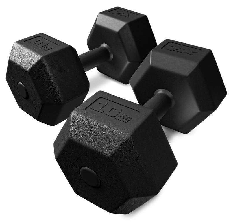 Zestaw hantli bitumicznych do ćwiczeń siłowych Trex Sport 2×10kg