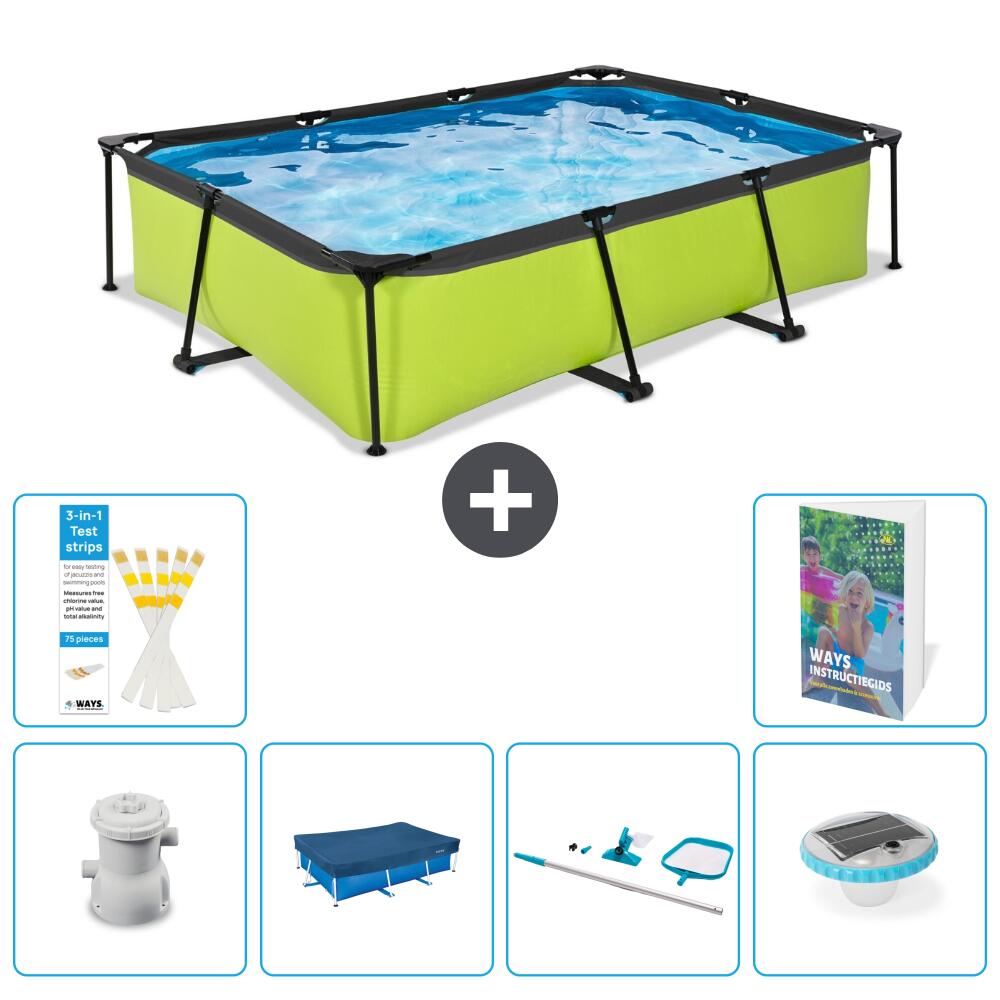EXIT TOYS Basen Prostokątny - 300x200x65 cm - 7-częściowy S247