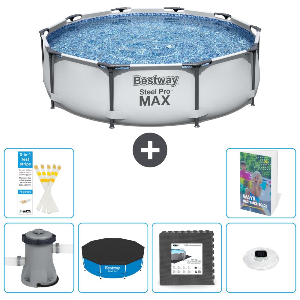 BESTWAY Basen Steel Pro MAX Okrągły - 305x76 cm - 7-częściowy S312