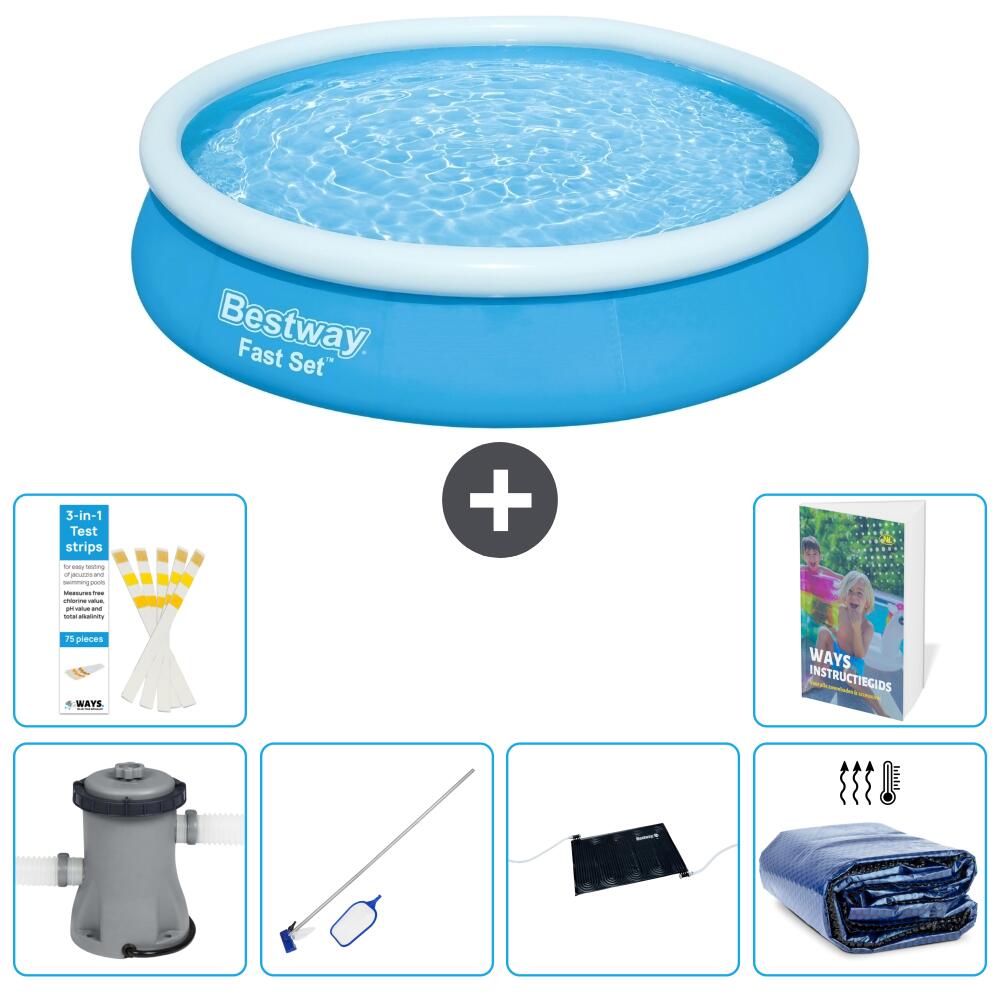 BESTWAY Basen Fast Set Okrągły - 366x76 cm - 7-częściowy S235