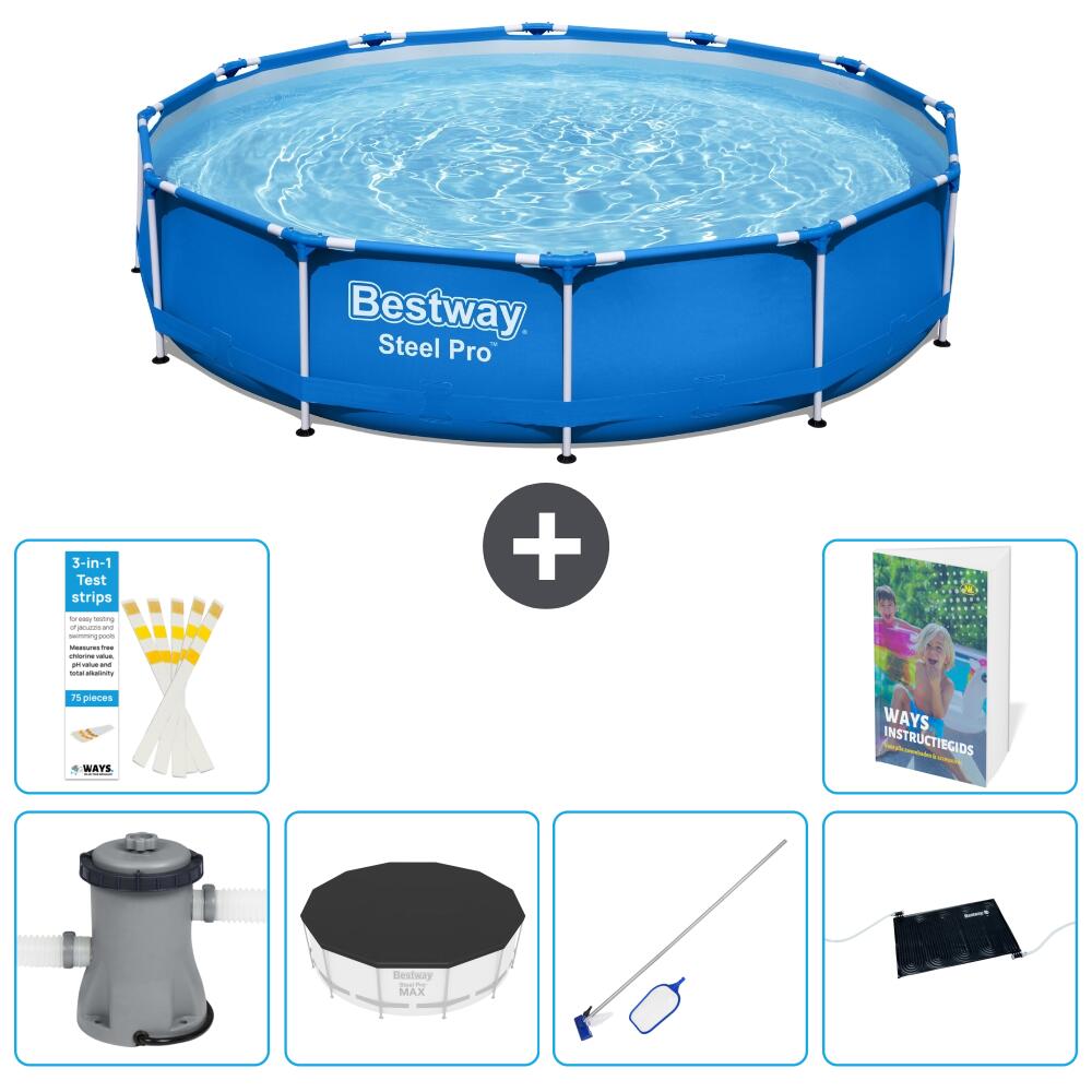 BESTWAY Basen Steel Pro Okrągły - 366x76 cm - 7-częściowy S241