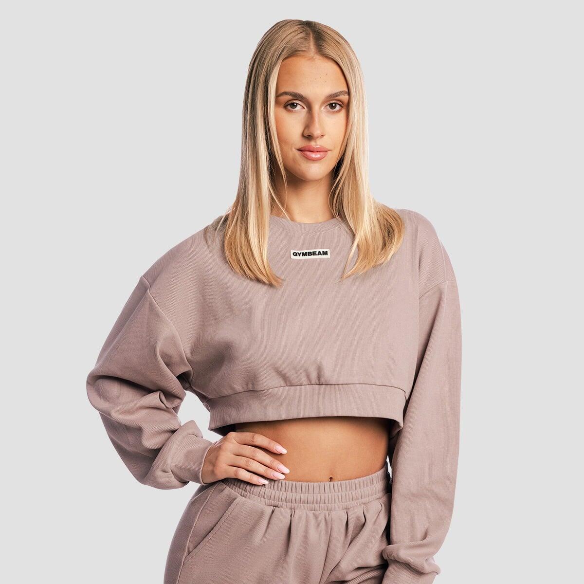 Bluza damska krótka bez kaptura rdzawa Aura