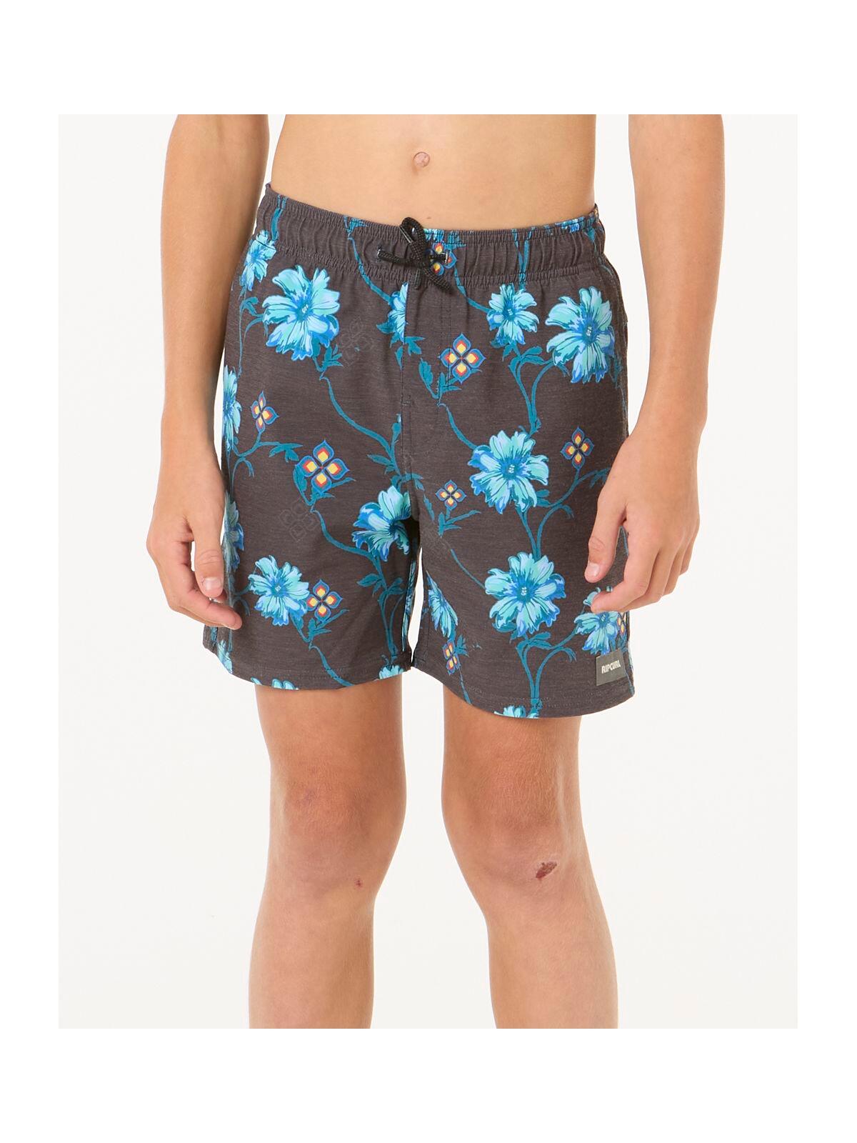 Spodenki surfingowe dla dzieci Rip Curl Surf Revival Floral Volley-Boy Czarny