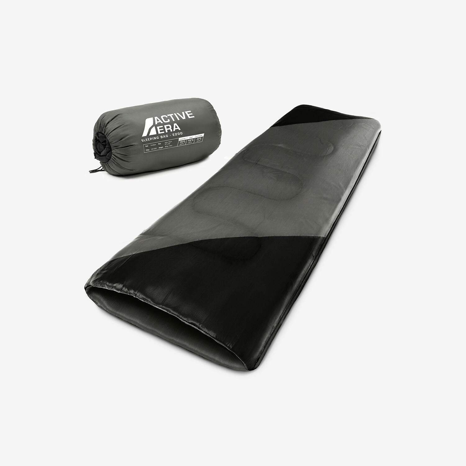 Śpiwór kopertowy na 2 sezony 5°C (200 GSM) – czarny