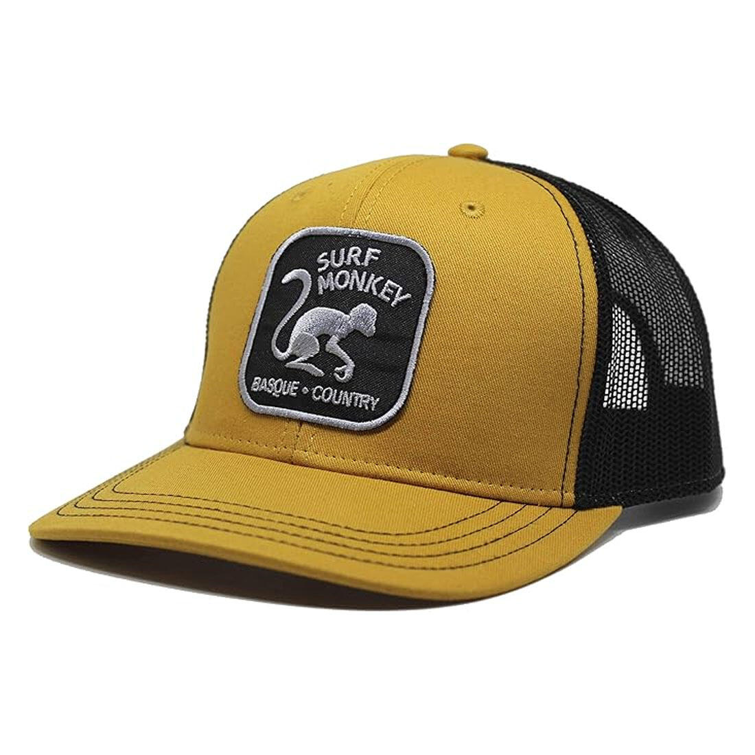 Czapka trucker z 6 panelami / Jeden rozmiar (Musztardowy/Czarny)