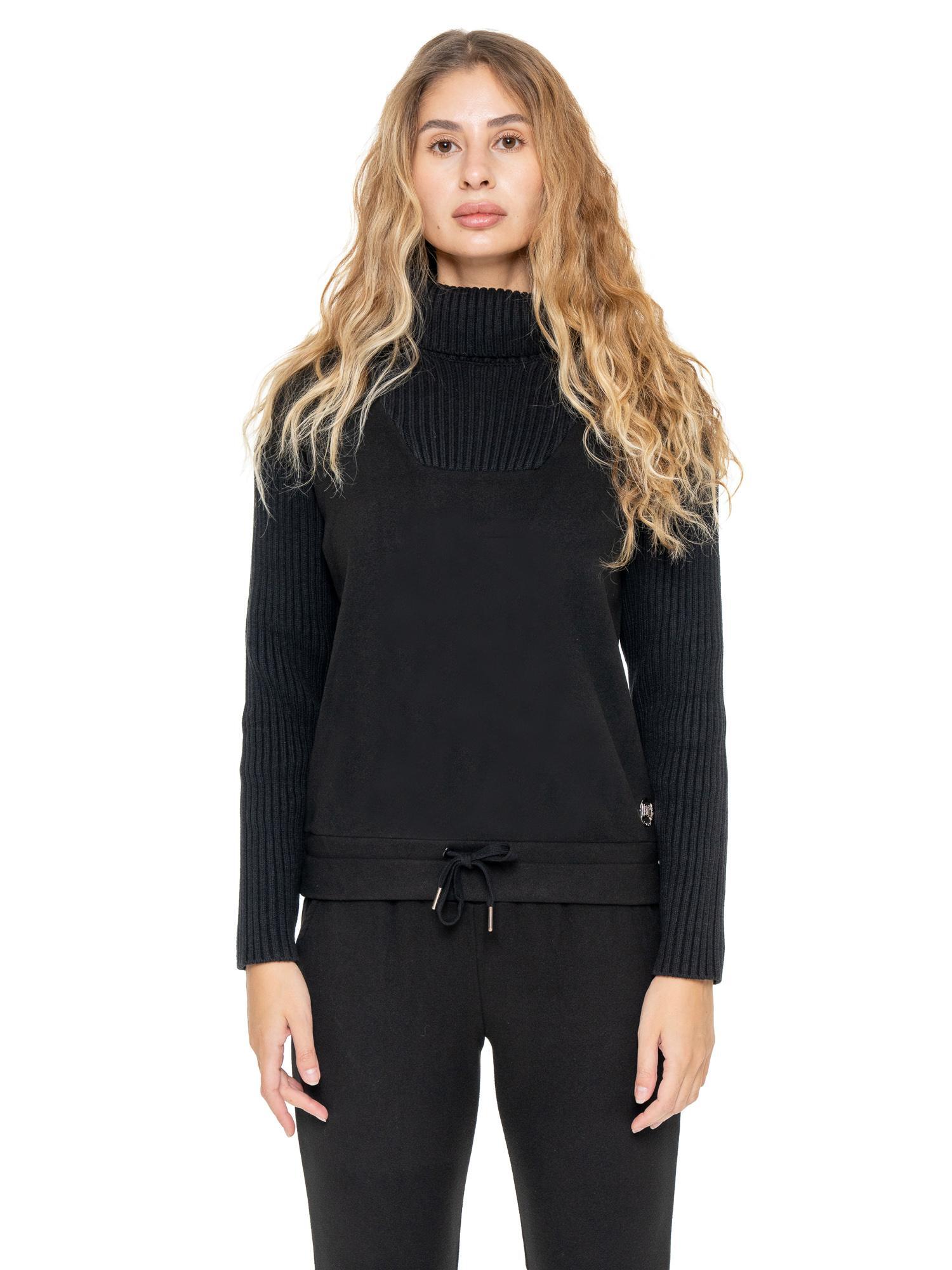 Leone 1947 Warm Touch damskie zimowe bluzy z golfem i wstawkami dzianinowymi