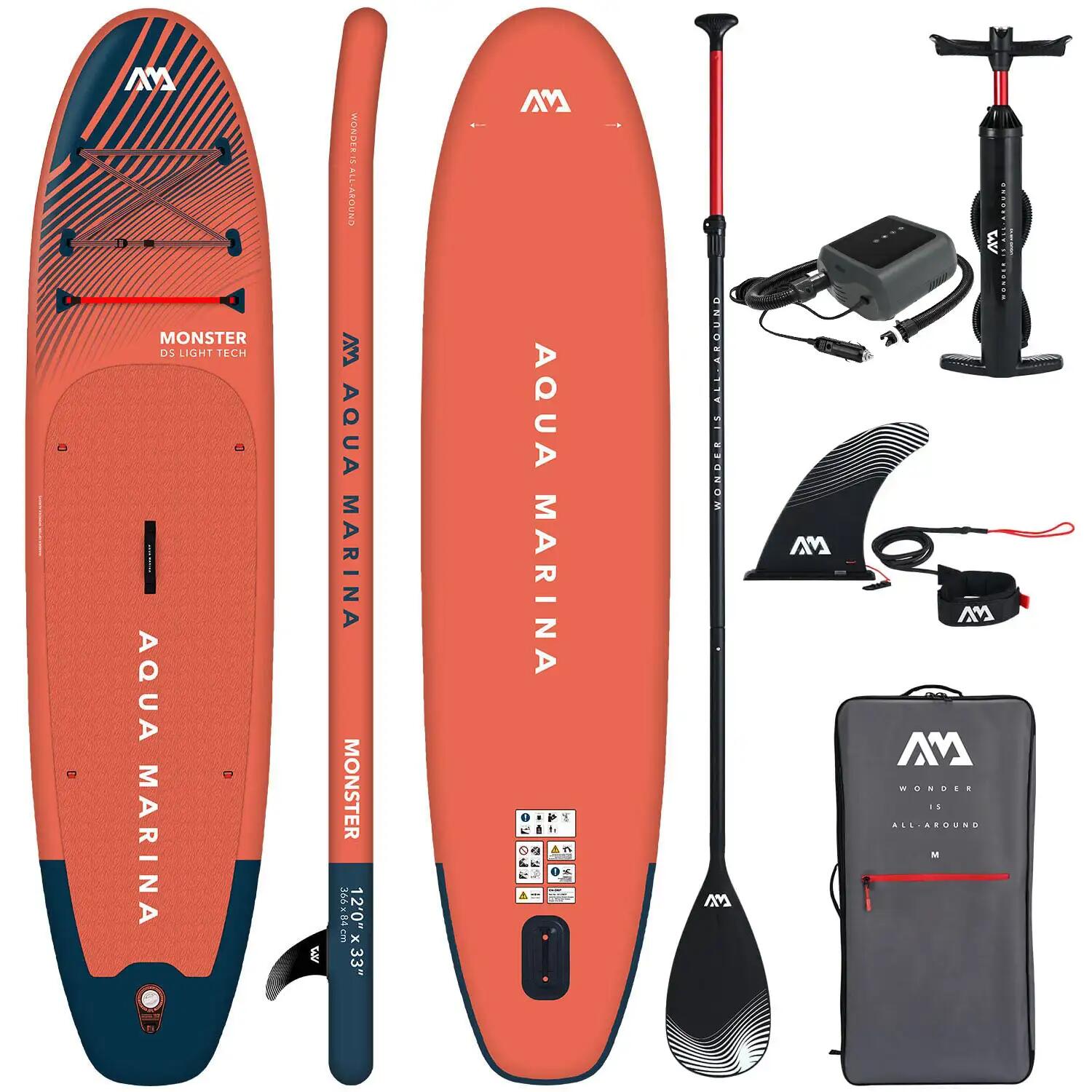 Deska SUP Aqua Marina Monster 12'0 Sky Glider + Pompka Elektryczna PBG 6