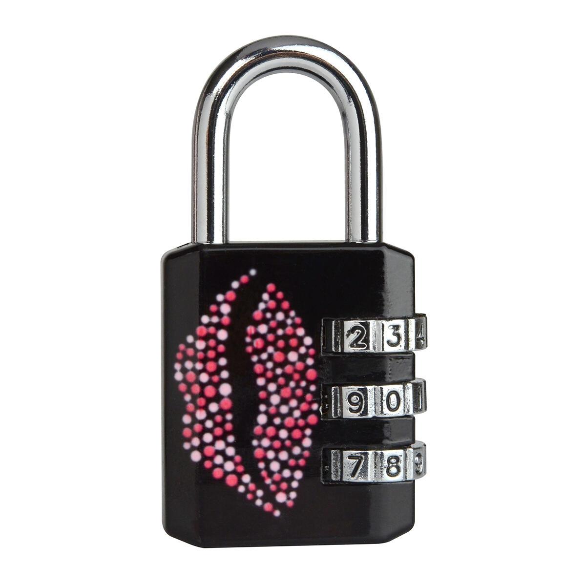 Kłódka na szyfr z wydrukowanym wzorem Master Lock 1509EURDKISS, usta