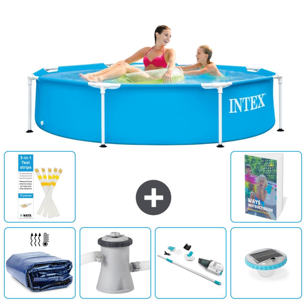 INTEX Basen ze stelażem Okrągły - 244x51 cm - 7-częściowy S81