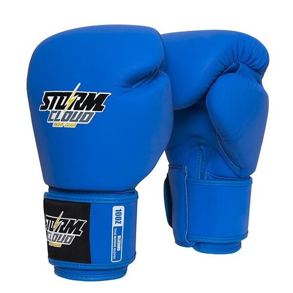 Rękawice Muay Thai ze skóry naturalnej StormCloud Blizzard Classic Niebiesk