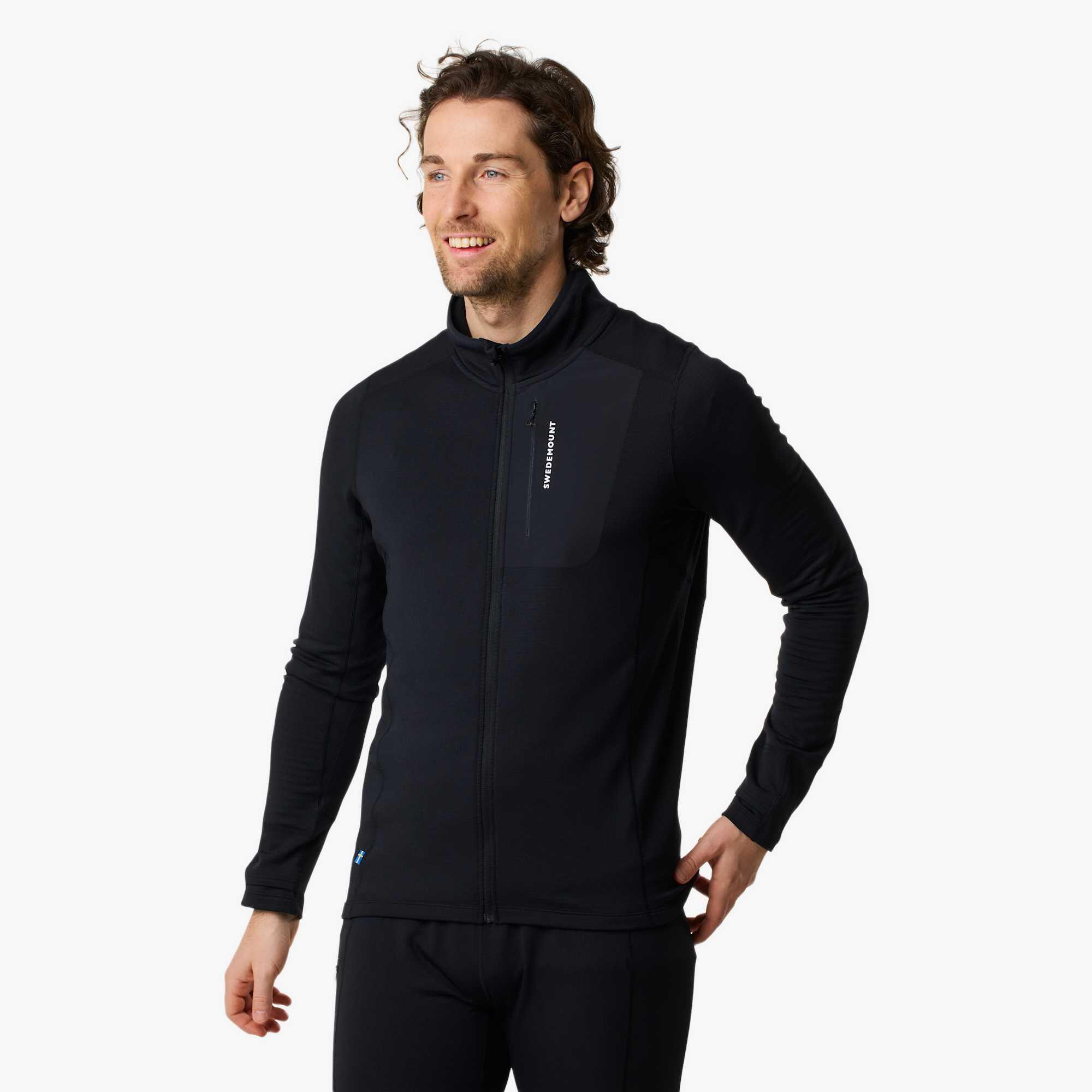 Sweter Wędrówki męski Swedemount Ultra Light Tech Midlayer Full Zip oddychający