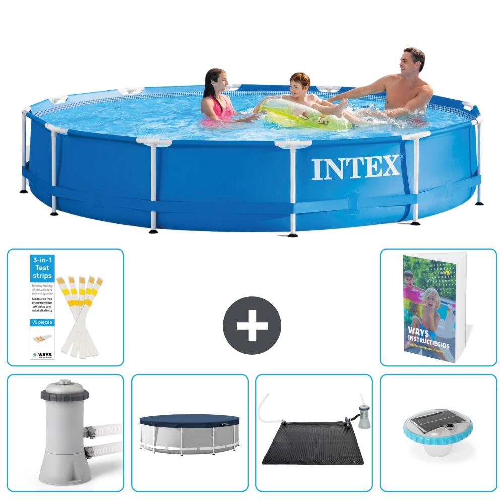 INTEX Basen ze stelażem Okrągły - 366x76 cm - 7-częściowy S250