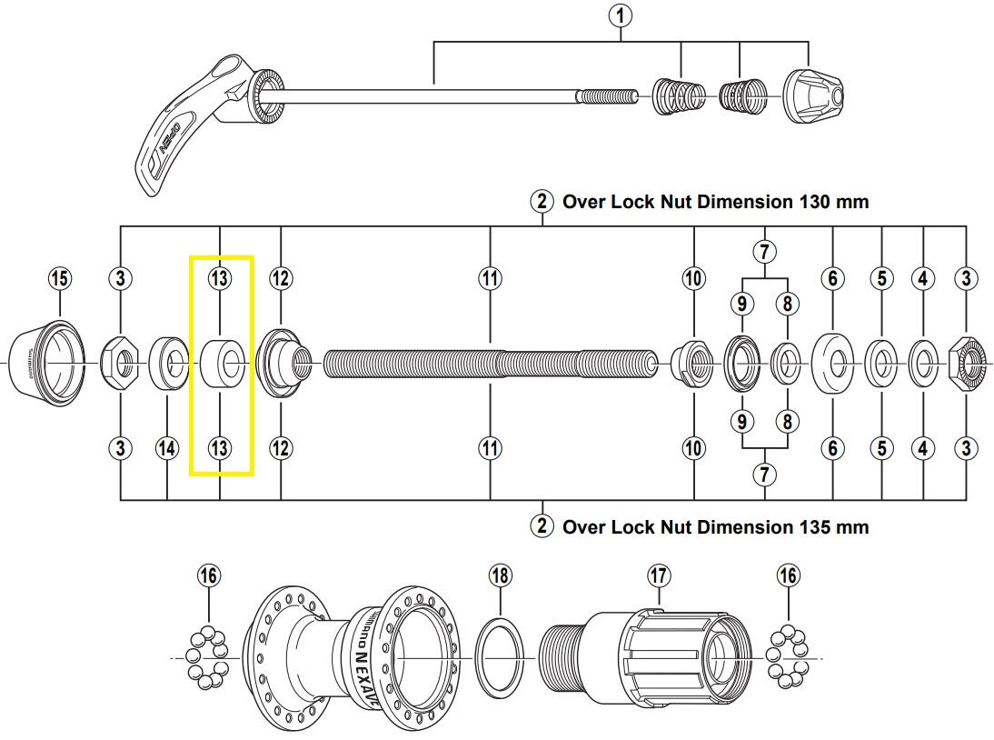Shimano dystans lewy 8 mm