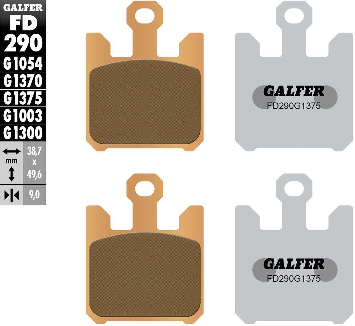 GALFER FD290 klocki hamulcowe sinterowane do tarcz ECE R90