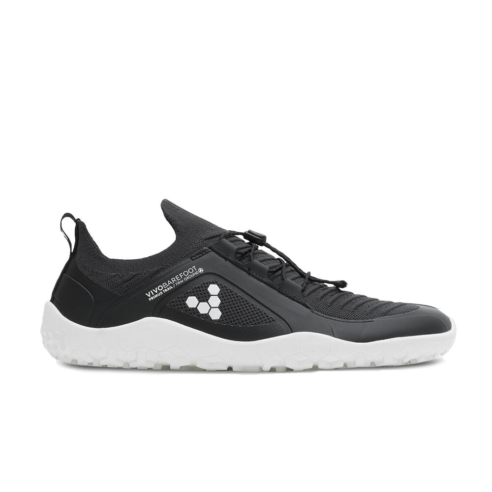 Panowie outdoorowy Vivobarefoot Primus Trail Knit Fg - Męskie - Obsydian/Biały