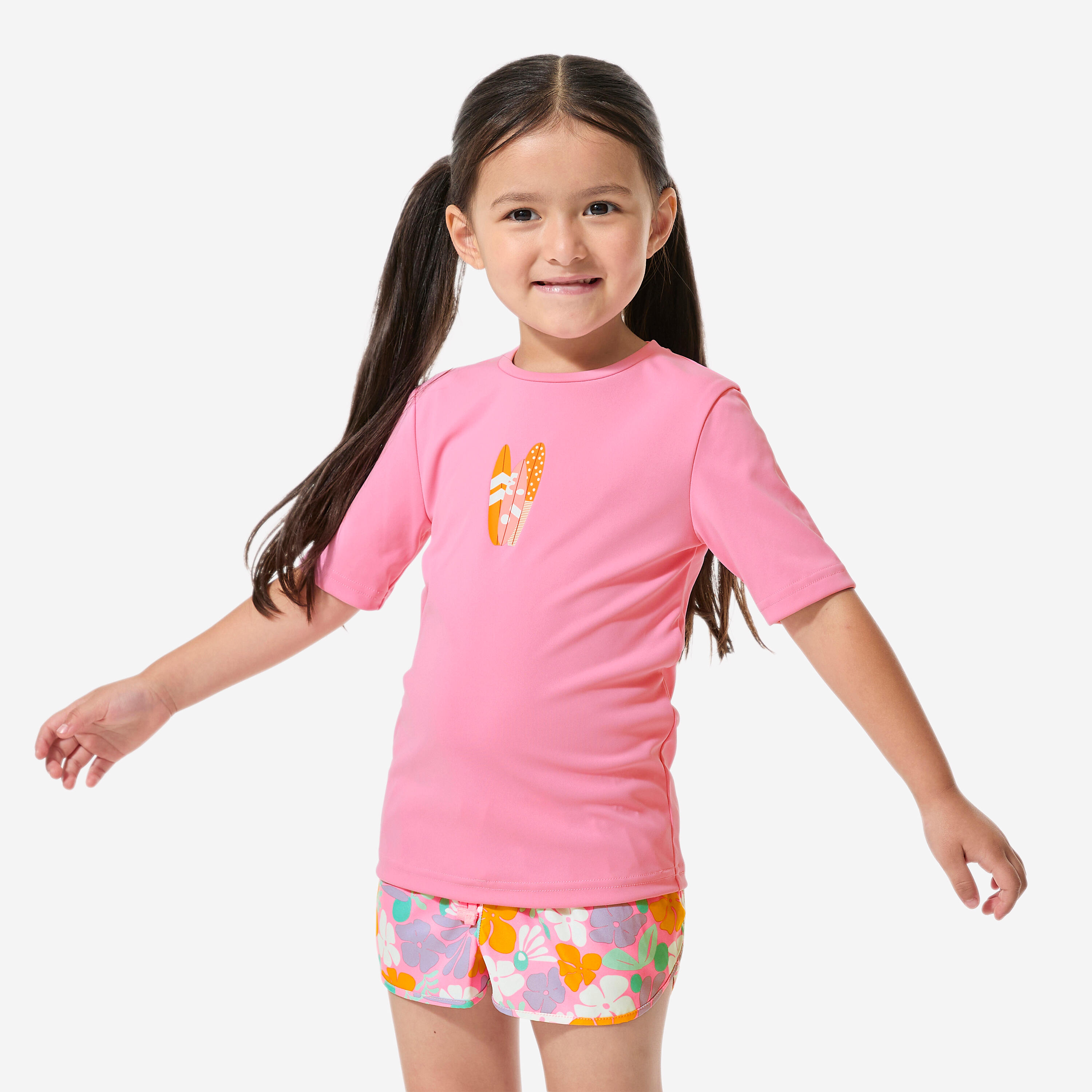 Top UV surfingowy dla dzieci Decathlon 100 Love Sea