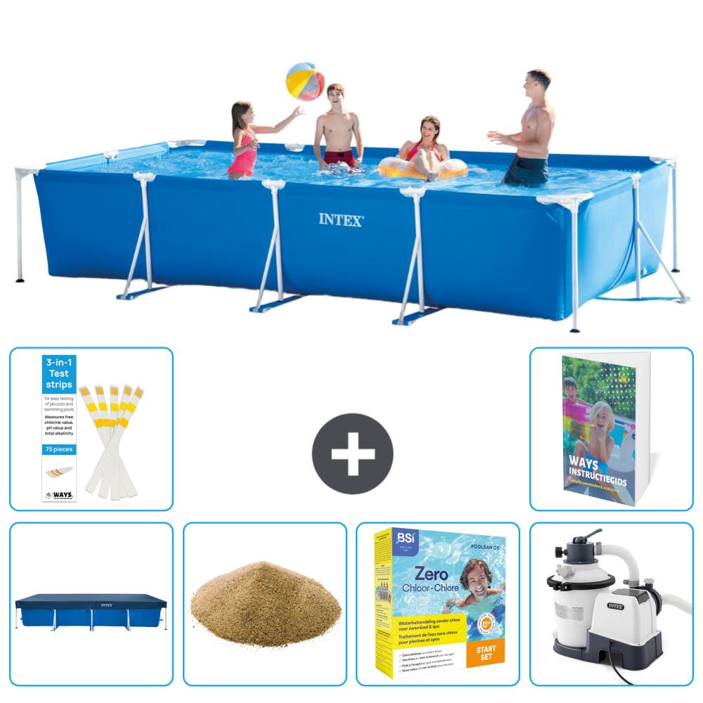 INTEX Basen ze stelażem Prostokątny - 450x220x84 cm - 7-częściowy S170