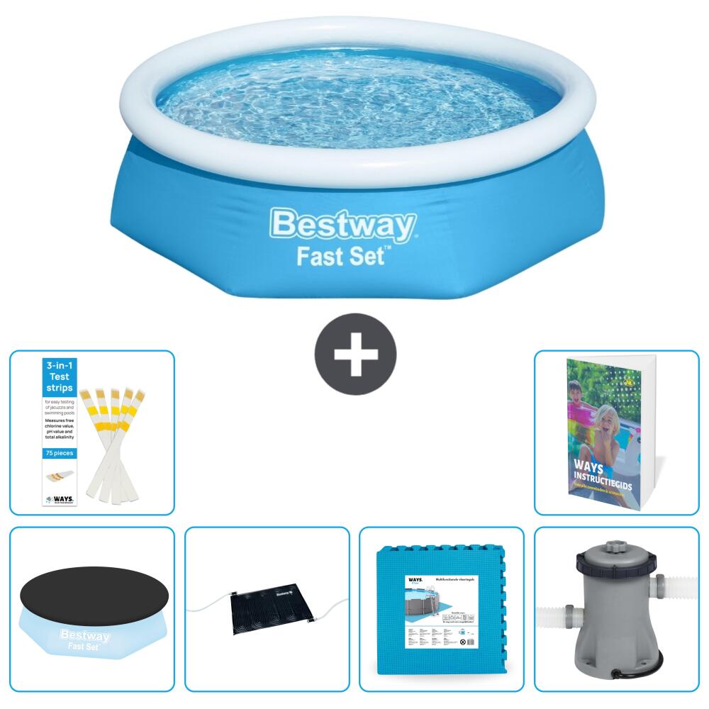 BESTWAY Basen Fast Set Okrągły - 244x61 cm - 7-częściowy S99
