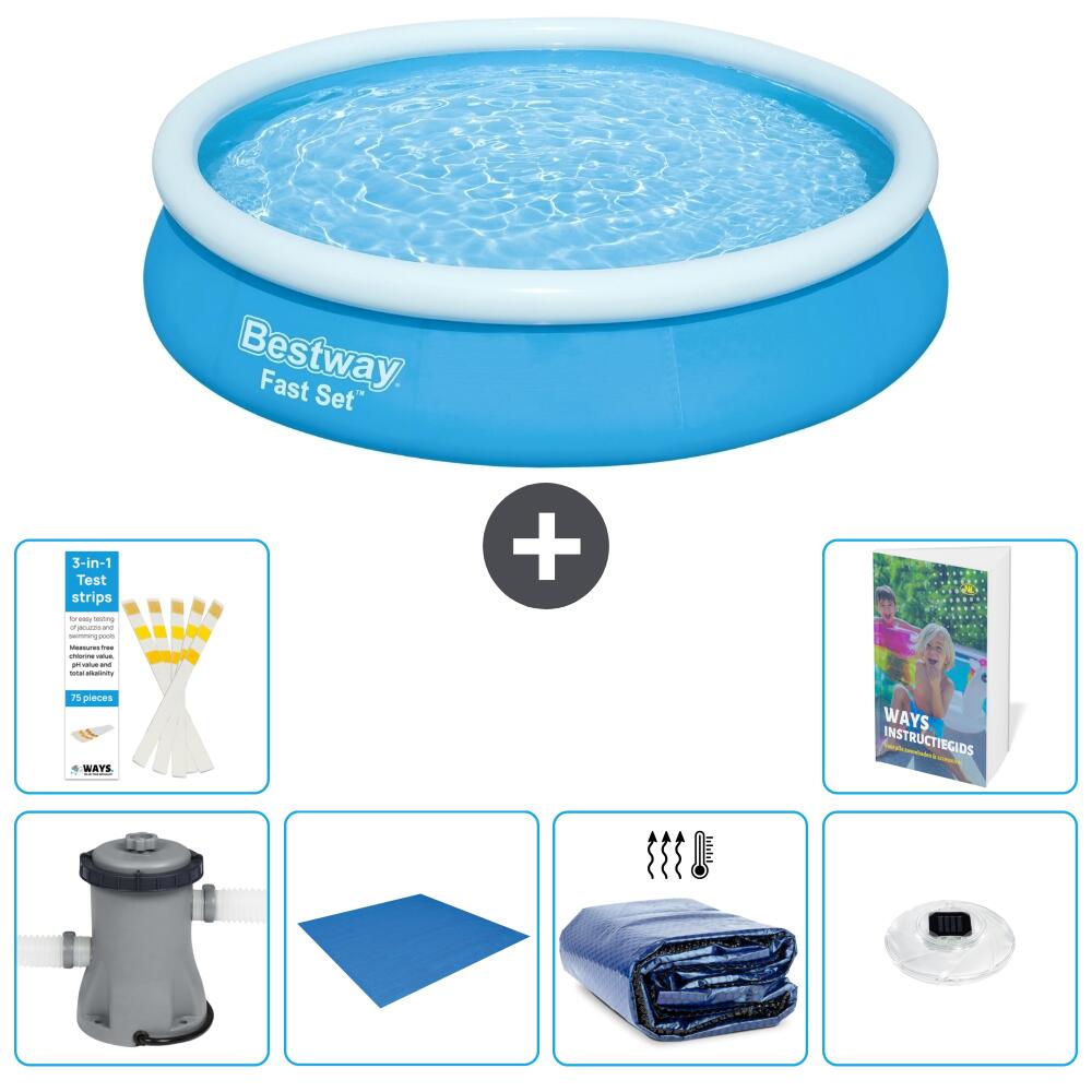 BESTWAY Basen Fast Set Okrągły - 366x76 cm - 7-częściowy S272