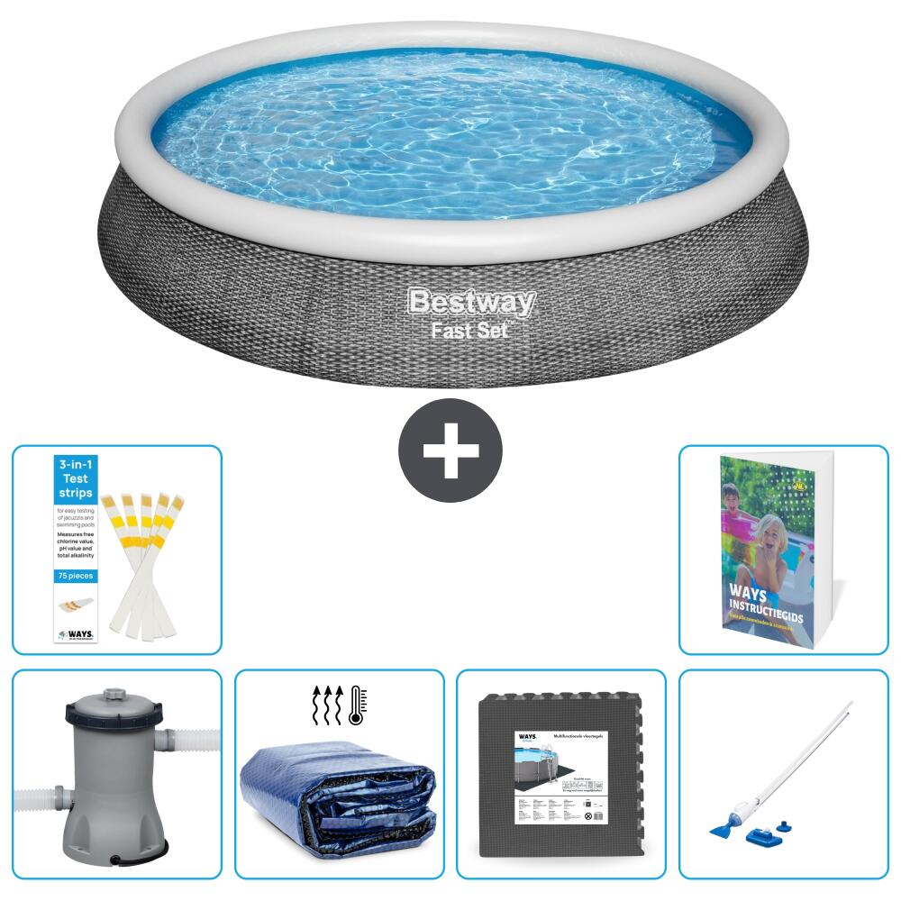 BESTWAY Basen Fast Set Okrągły - 396x84 cm - 7-częściowy S315