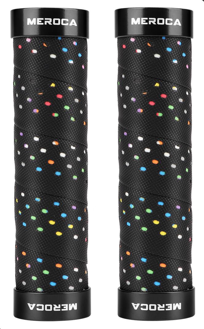 Chwyty rowerowe skręcane (owijka) Meroca Locking Grips black rainbow