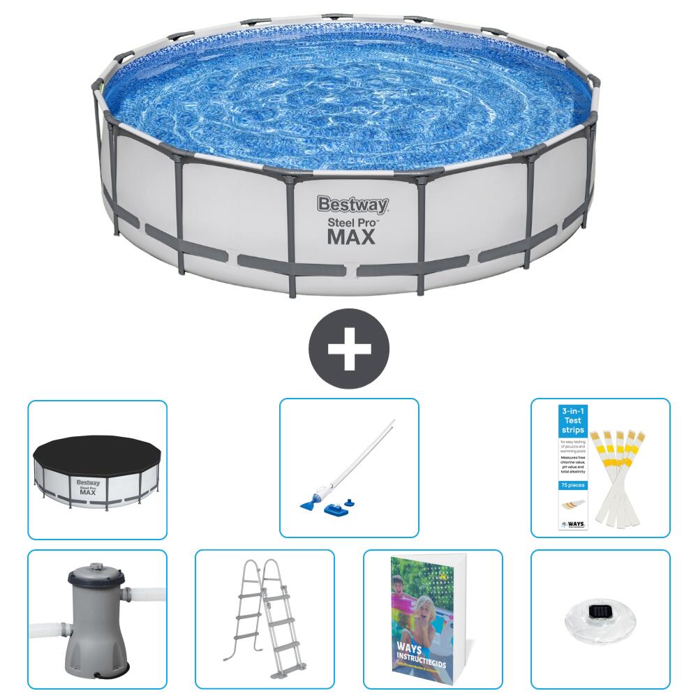 BESTWAY Basen Steel Pro MAX Okrągły - 457x122 cm - 8-częściowy S552