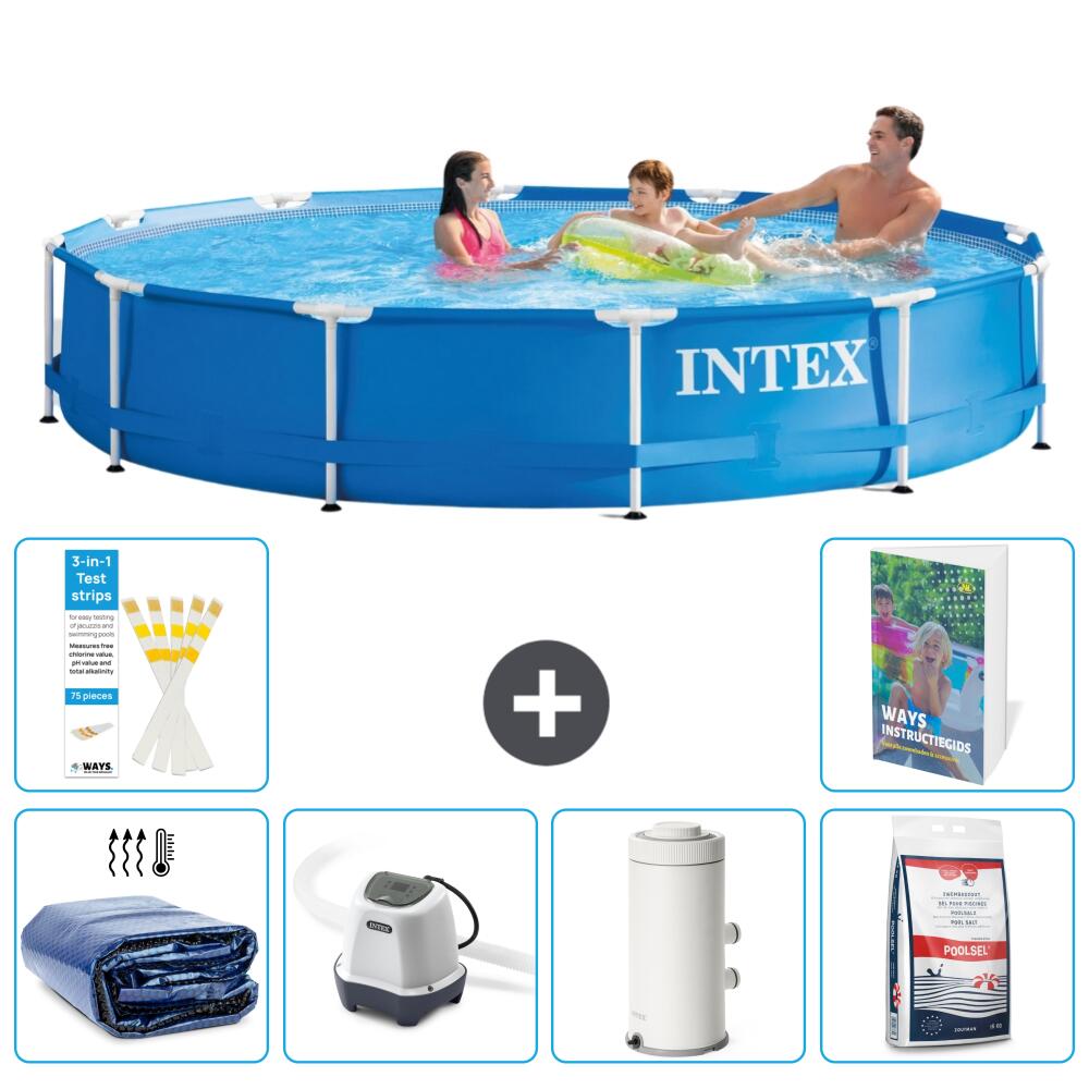 INTEX Basen ze stelażem Okrągły - 366x76 cm - 7-częściowy S155
