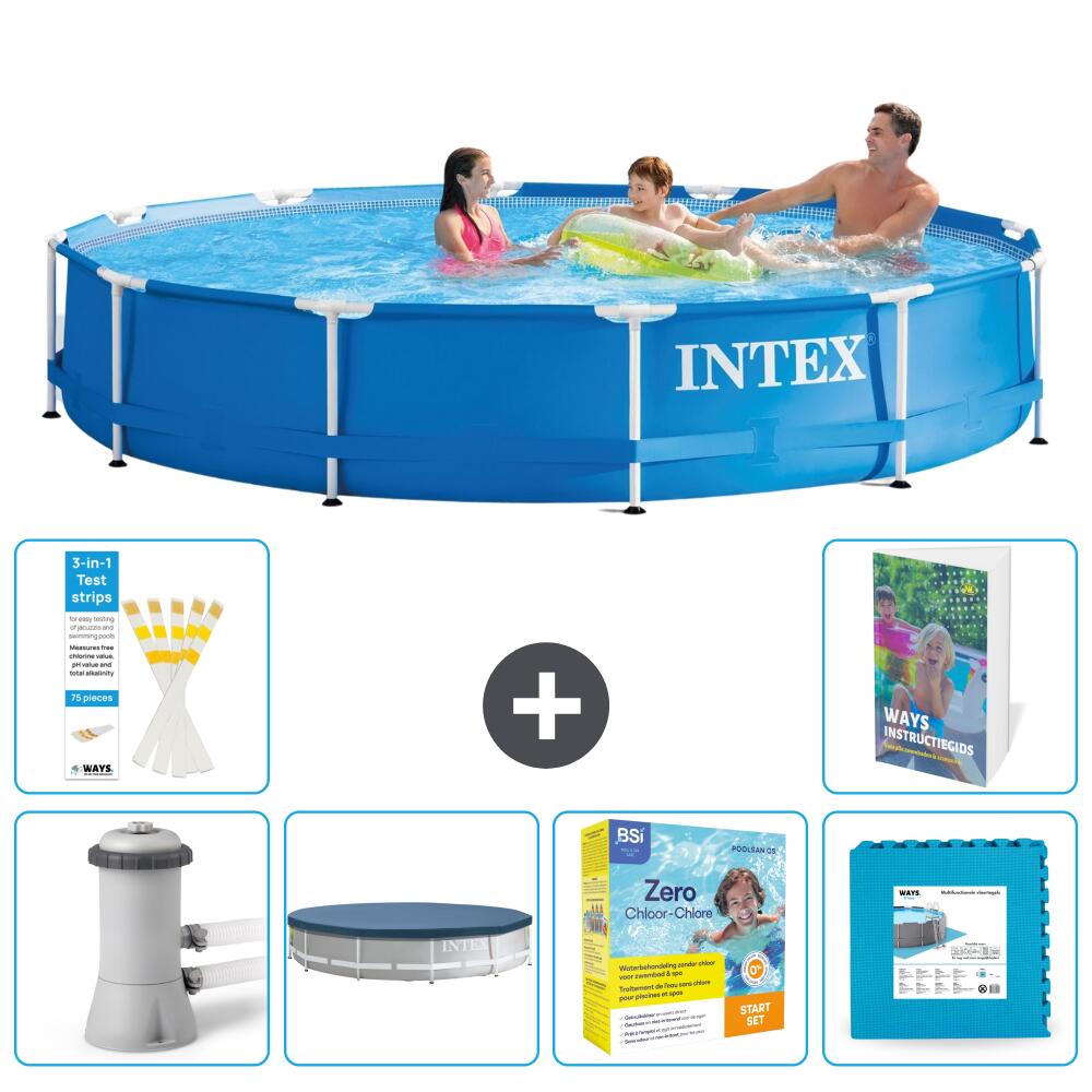 INTEX Basen ze stelażem Okrągły - 366x76 cm - 7-częściowy S276