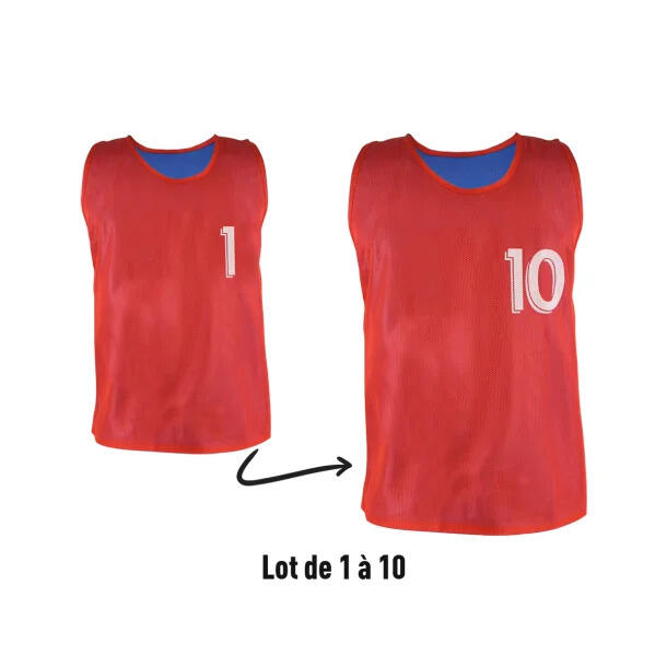 Numeryczne kamizelki odblaskowe dwustronne Sporti N° 1 - 10 (x10)