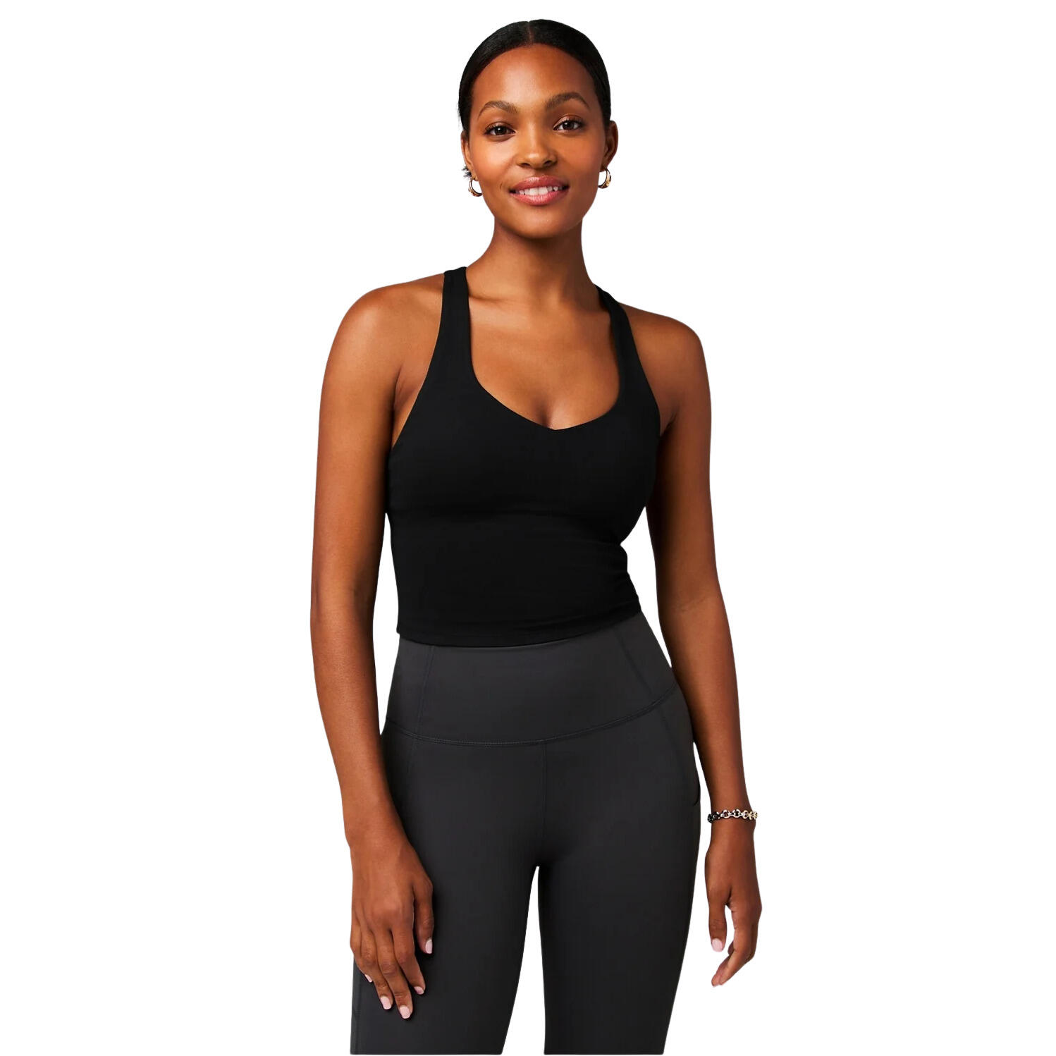 Krótkie topy z wbudowanym biustonoszem damskie Fabletics Anywhere